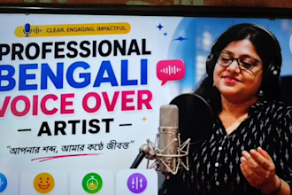do bengali storytelling with professional voice over in clear, emotional voice