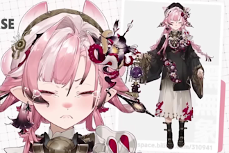 draw live2d vtuber model, 2d vtuber model, pngtuber model, live2d vtuber rigging