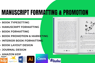 manuscript formatting, book promotion, kindle formatting, ingramspark formatting
