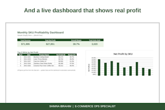 create sops and dashboards for your shopify or amazon store