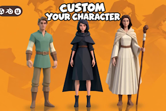 create 3d low poly character, rigging and animation for game