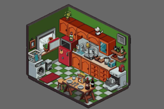 do 2d isometric pixel game art background game character isometric tileset