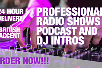 produce a dj intro, podcast or radio intro in 24 hours