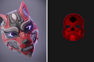sculpt custom 3d print and paint mask 3d helmet wearable cosplay 3d printed mask