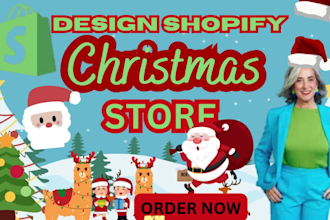design christmas shopify store, christmas shopify dropshipping stores for sales