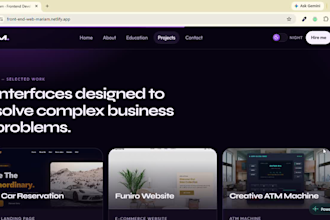design a modern responsive website in HTML , CSS and js