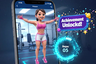 build character animation for exercise game or fitness appvv