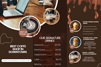 create a coffee shop flyer design