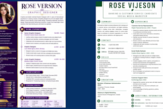 design a professional resume CV for your career