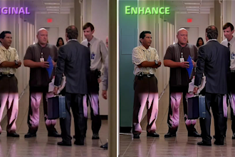 improve video quality by upscaling and denoising