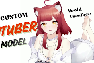 create 3d vtuber model, vroid character and vrchat avatar rigging