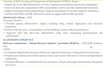 create a professional resume and CV