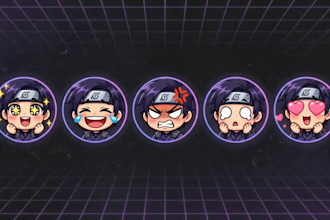 draw custom twitch emotes, chibi emotes and vtuber graphics