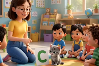 create ai kids animation, 2d 3d cartoon videos, character animation, kid stories