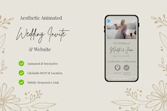 design an aesthetic animated wedding invitation video and digital invite