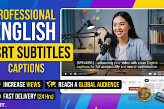 create accurate english srt subtitles and captions for your video