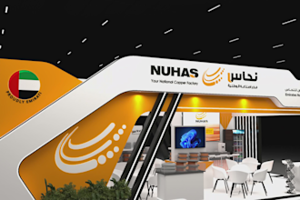 design a professional 3d exhibition booth and trade show stall