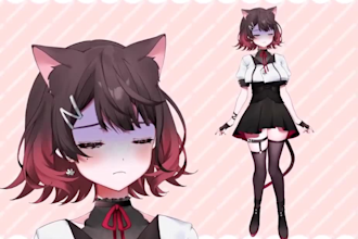 draw and rig live2d model, 2d vtuber model, vtuber rigging, pngtuber model