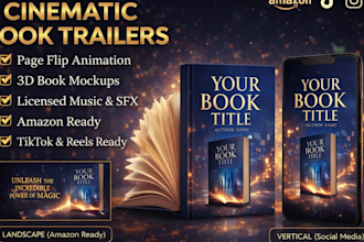 create a cinematic book trailer video for amazon book promo or ebook marketing