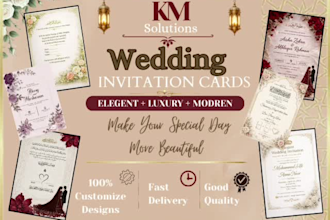 design beautiful and professional wedding invitation cards for your special day