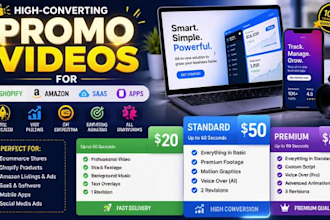 create promo videos for ecommerce, shopify, amazon, saas, and mobile apps