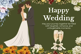 design a beautiful wedding cards in canva