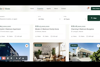 design and develop a modern real estate website