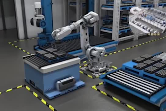 3d industrial animation warehouse robotics process animation for factory system