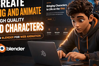 create rig and animate high quality 3d characters in blender for web animation