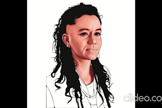 do a digital portrait in vector art style