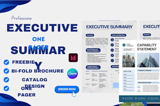 create executive summary freebie design one pager magazine layout cover lookbook