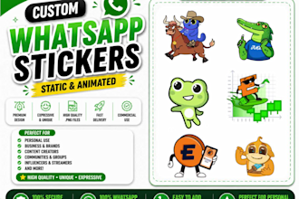 design premium custom whatsapp stickers for your brand or character