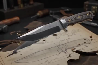 design a premium custom knife with cad, laser engraving and realistic 3d model