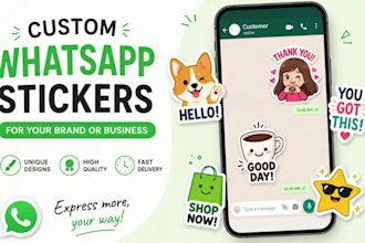 design custom whatsapp stickers for your brand or business