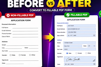 convert PDF, word or excel into fillable PDF forms