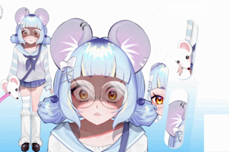 design and rig live2d model live 2d vtuber model 2d vtuber model vtuber model