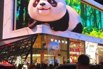 create realistic 3d anamorphic advertising animation for led billboards