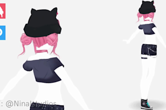 custom vroid 3d hair stylish, bold and anime