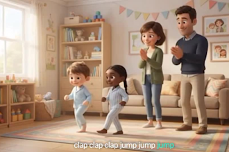 create 3d ai cartoon video for kids, youtube nursery rhymes