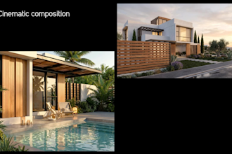 create high impact photorealistic render for vacation homes