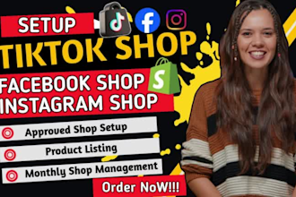 setup tiktok shop shopify marketing tiktok dropdhipping facebook and ig shop ads