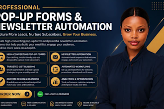 set up popup forms and newsletter automation for more leads