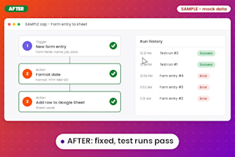 fix your zapier zap, make com scenario or n8n workflow errors