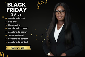 design black friday social media posts and holiday sale graphics