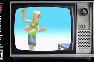 animate retro 3d lowpoly ps1 ps2 y2k pixelated style music visualizer in blender