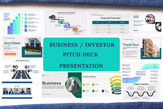 do powerpoint presentation slide deck, investor pitch deck design, google slides