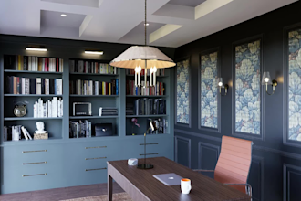interior design of commercial office, restaurant, hotel, architectural 3d