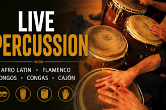 play professional afro latin, flamenco, bongos, congas and percussion tracks