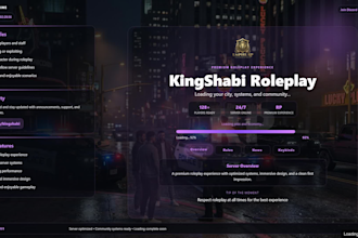 create a premium fivem loading screen with custom rp UI design