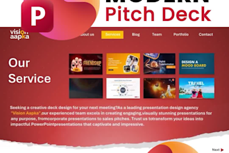 design professional pitch decks for startups and corporations